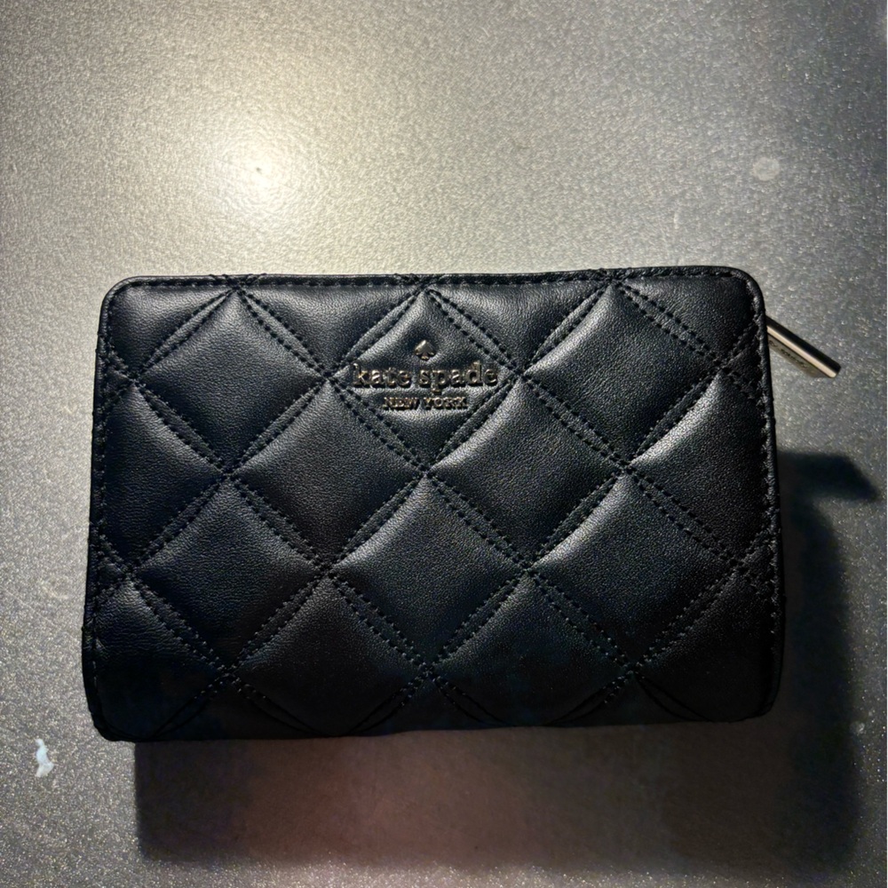Kate Spade Black Quilted Leather Wallet